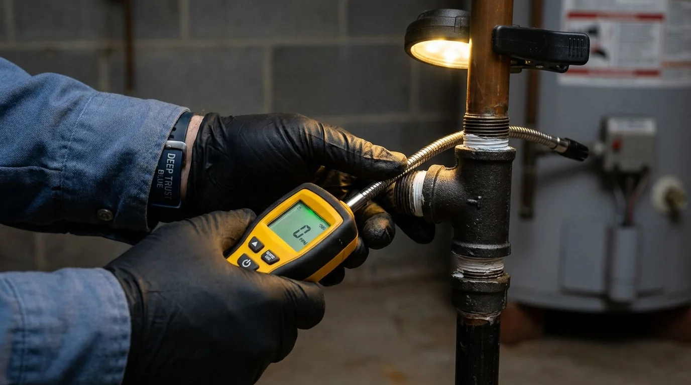 Gas leak detection with electronic sniffer by Johns Plumbing LLC in Hummelstown