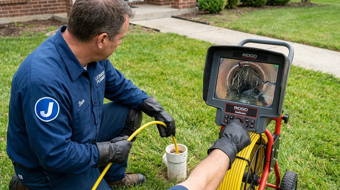 Sewer camera inspection being performed by Johns Plumbing LLC in Hummelstown